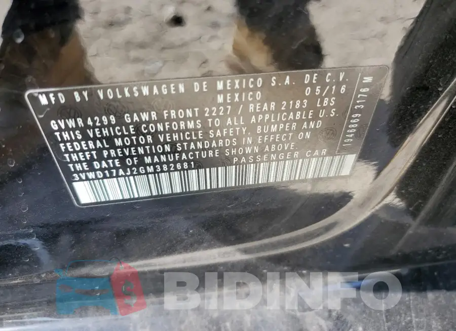3VWD17AJ2GM382681 Photo# 12