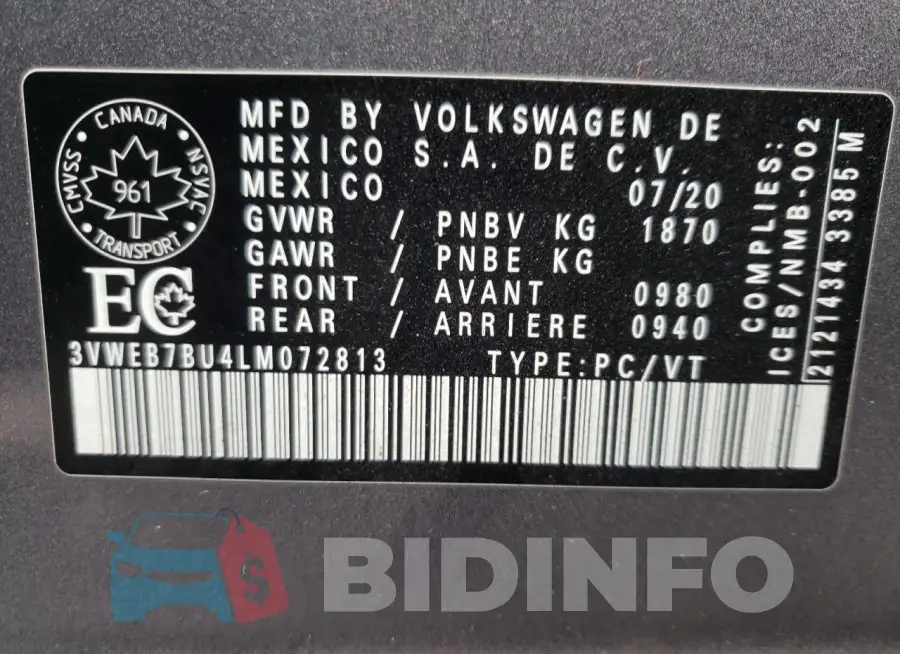 3VWEB7BU4LM072813 Photo# 13