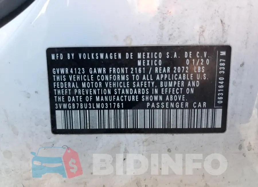 3VWGB7BU3LM031761 Photo# 13