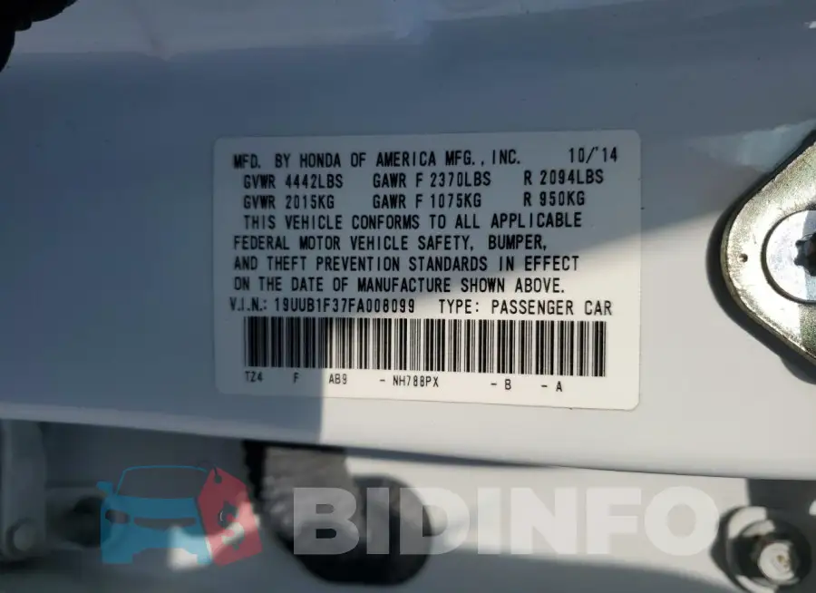 19UUB1F37FA008099 Photo# 12