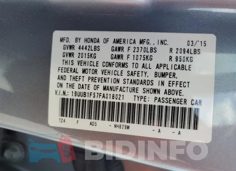 19UUB1F57FA018021 Photo# 12