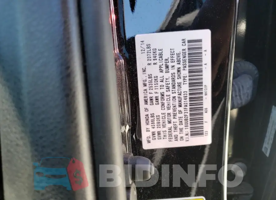 19UUB2F31FA014633 Photo# 12