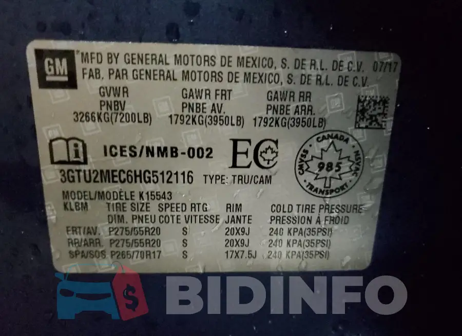 3GTU2MEC6HG512116 Photo# 12