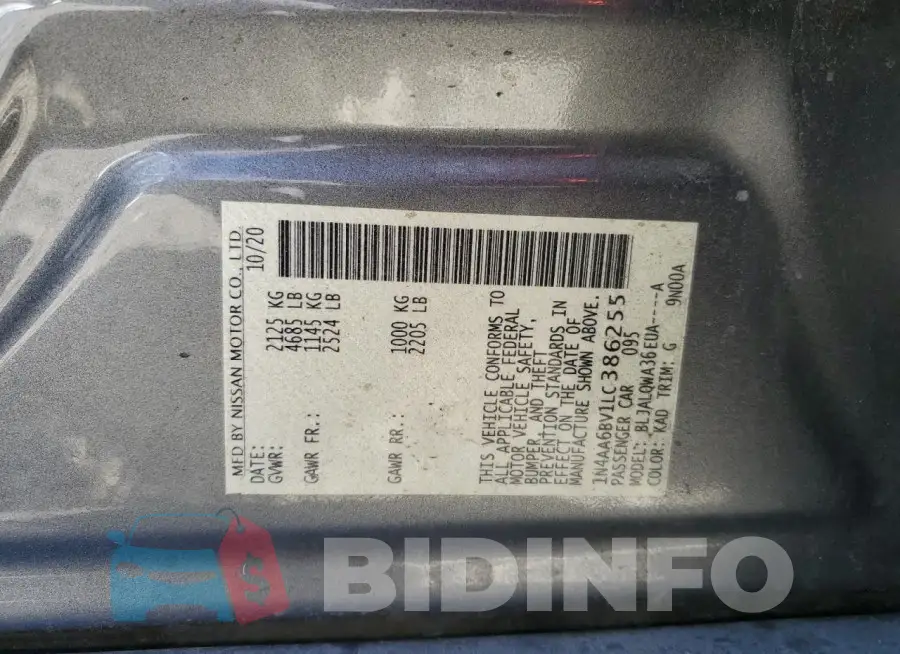 1N4AA6BV1LC386255 Photo# 12