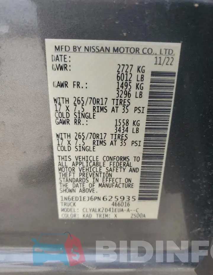 1N6ED1EJ6PN625935 Photo# 12