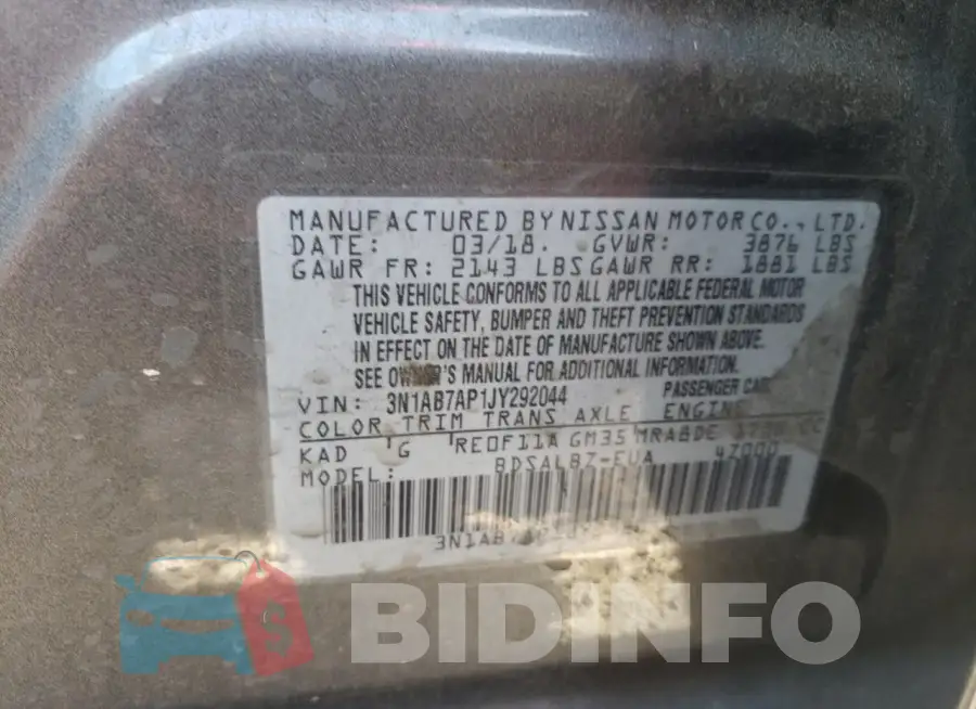3N1AB7AP1JY292044 Photo# 12