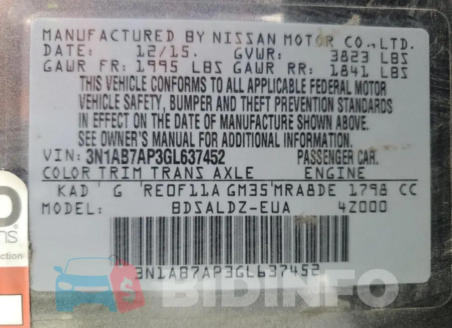 3N1AB7AP3GL637452 Photo# 13