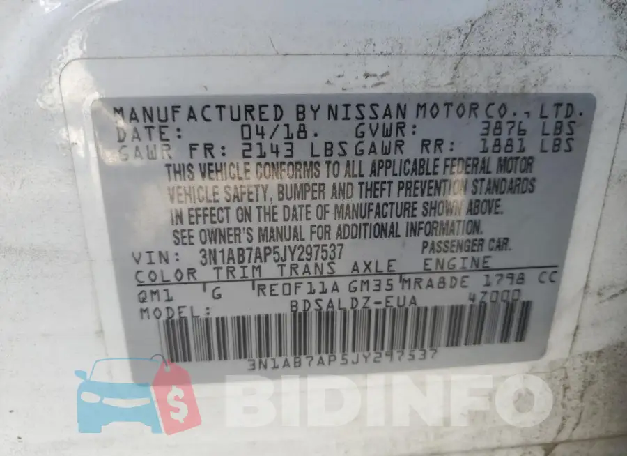 3N1AB7AP5JY297537 Photo# 12