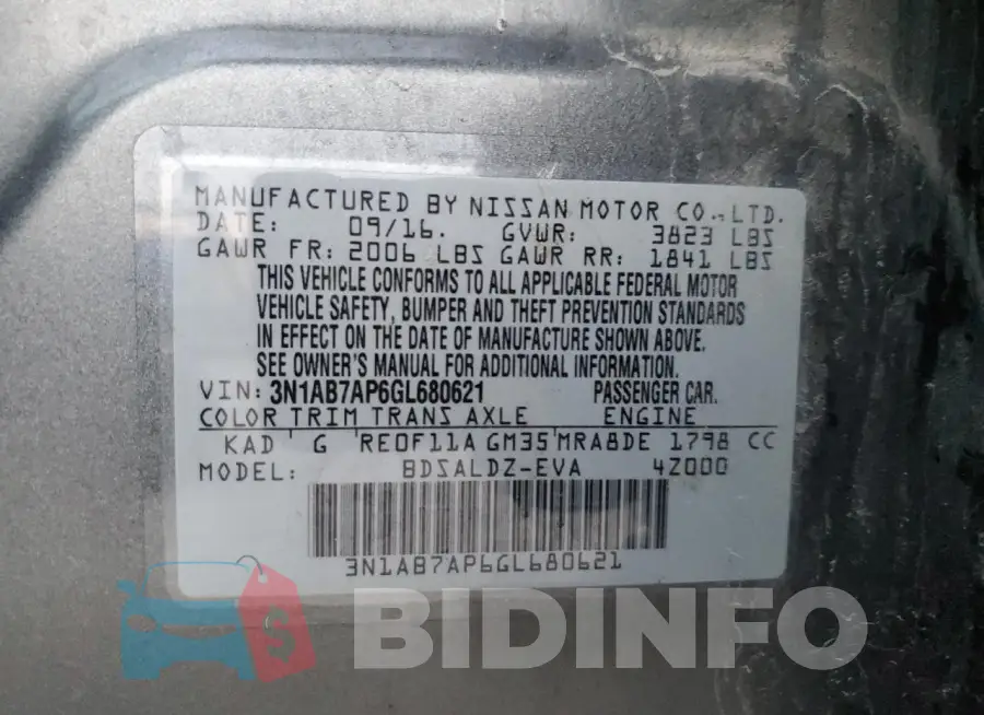 3N1AB7AP6GL680621 Photo# 12