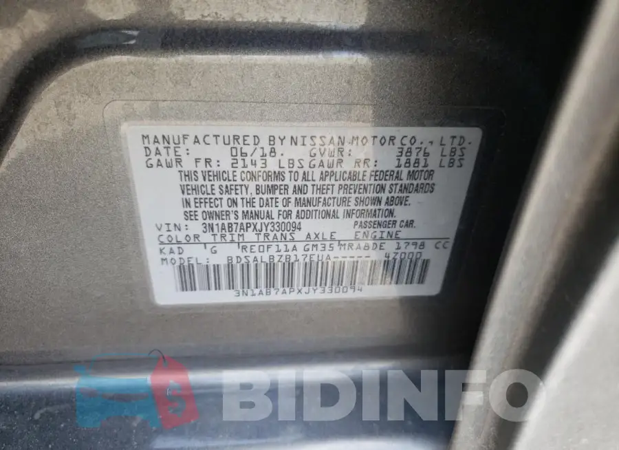 3N1AB7APXJY330094 Photo# 12