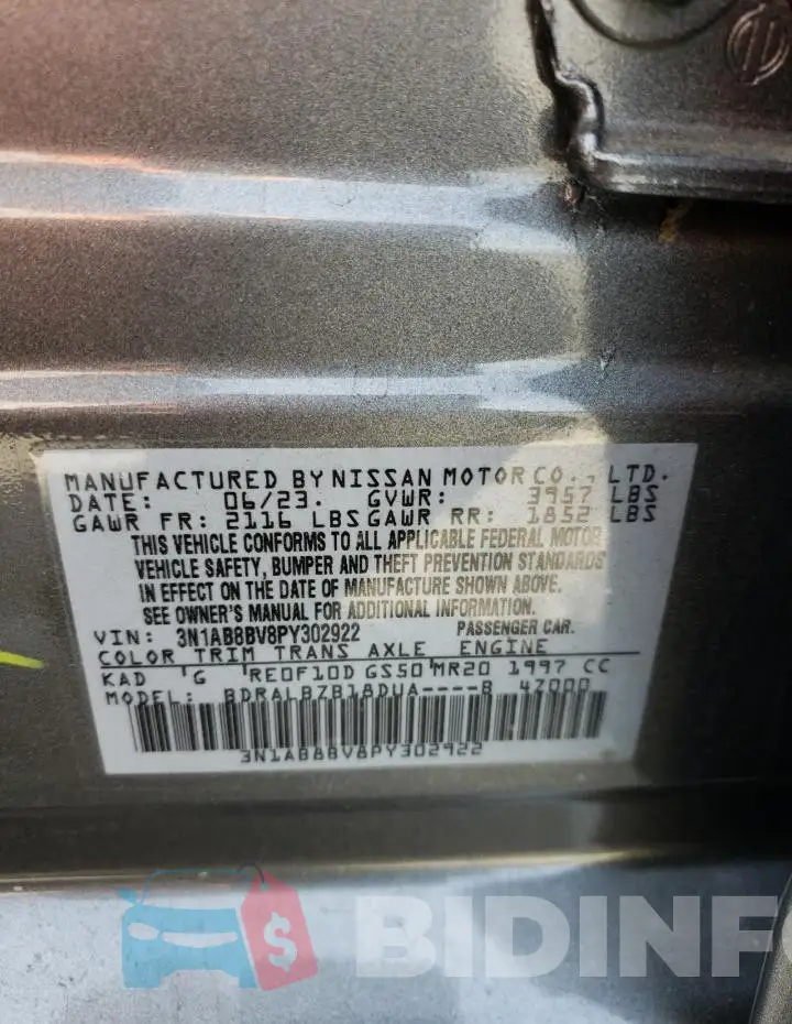 3N1AB8BV8PY302922 Photo# 12