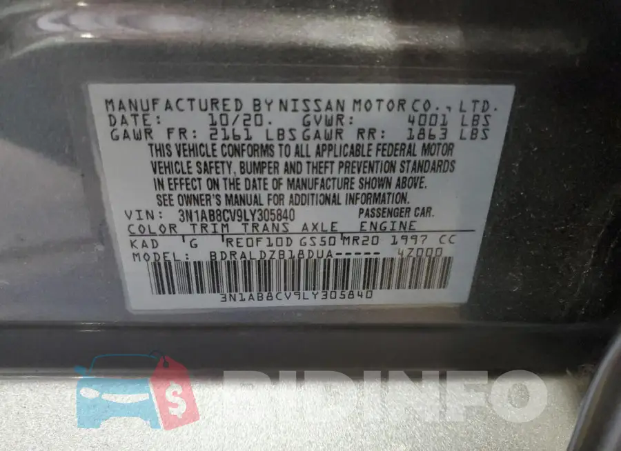 3N1AB8CV9LY305840 Photo# 12