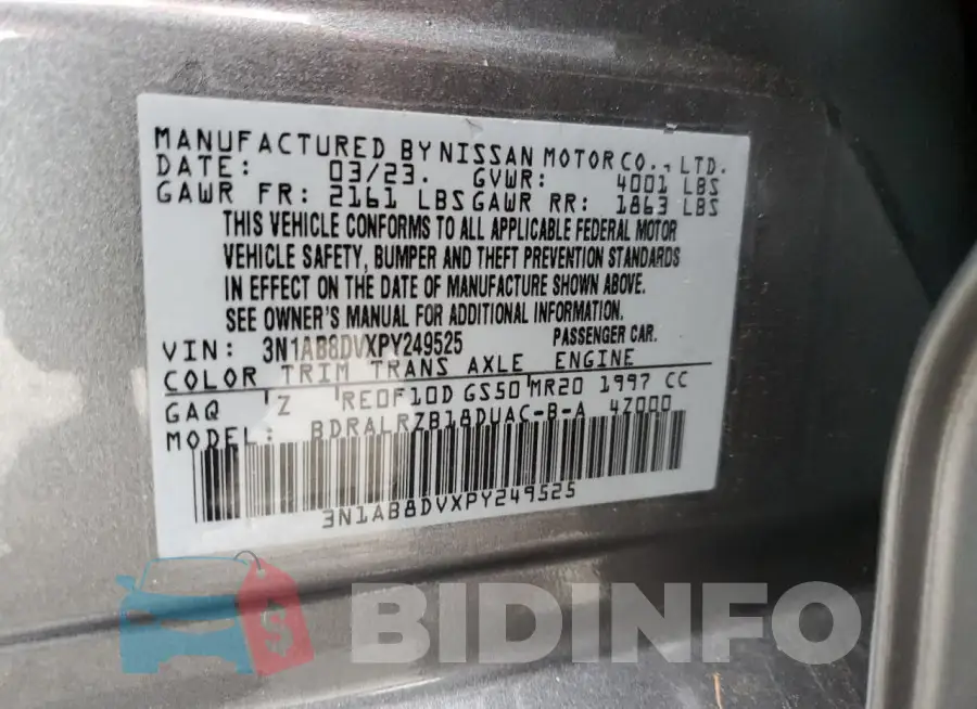 3N1AB8DVXPY249525 Photo# 13