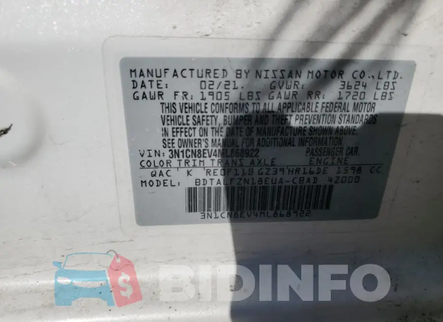 3N1CN8EV4ML868922 Photo# 12
