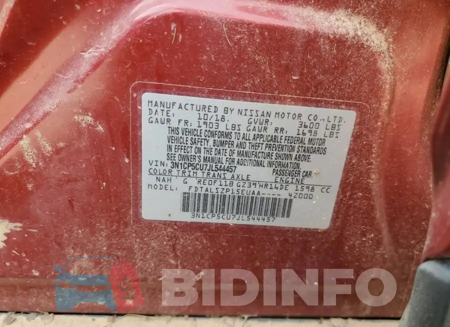 3N1CP5CU7JL544457 Photo# 12