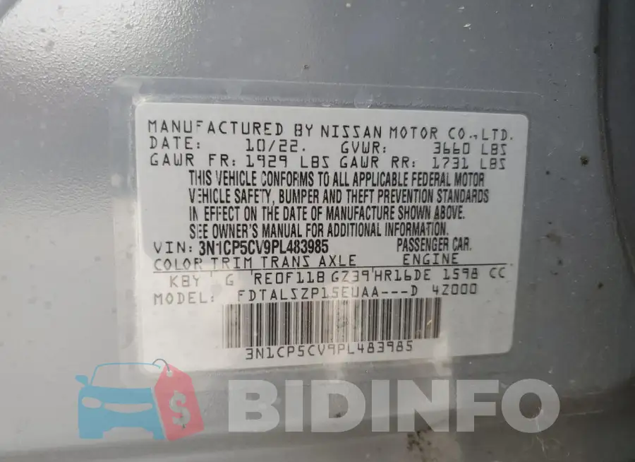 3N1CP5CV9PL483985 Photo# 12