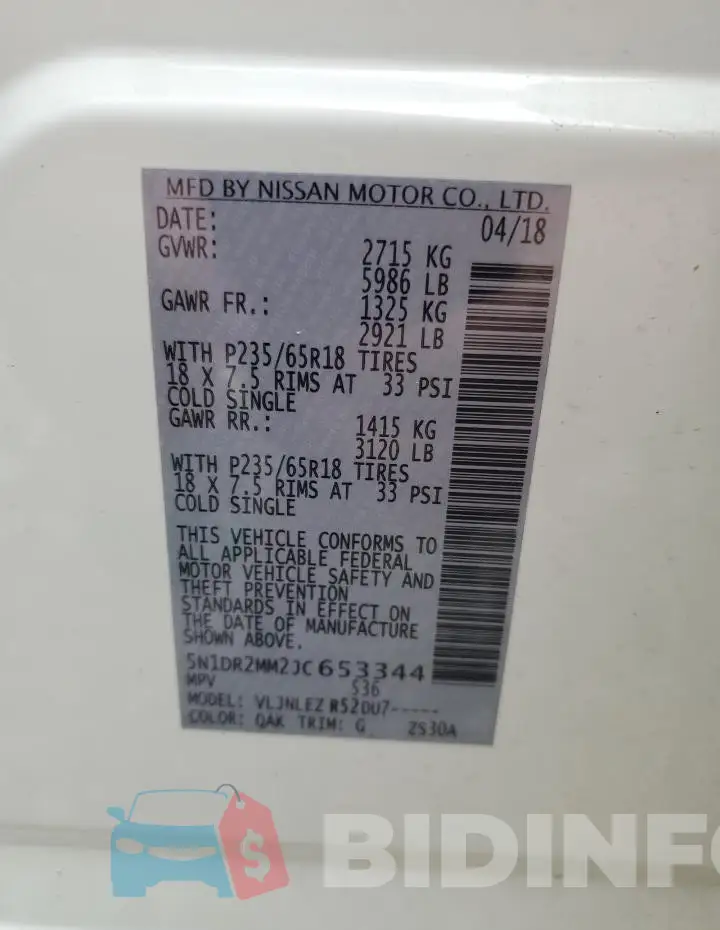 5N1DR2MM2JC653344 Photo# 13