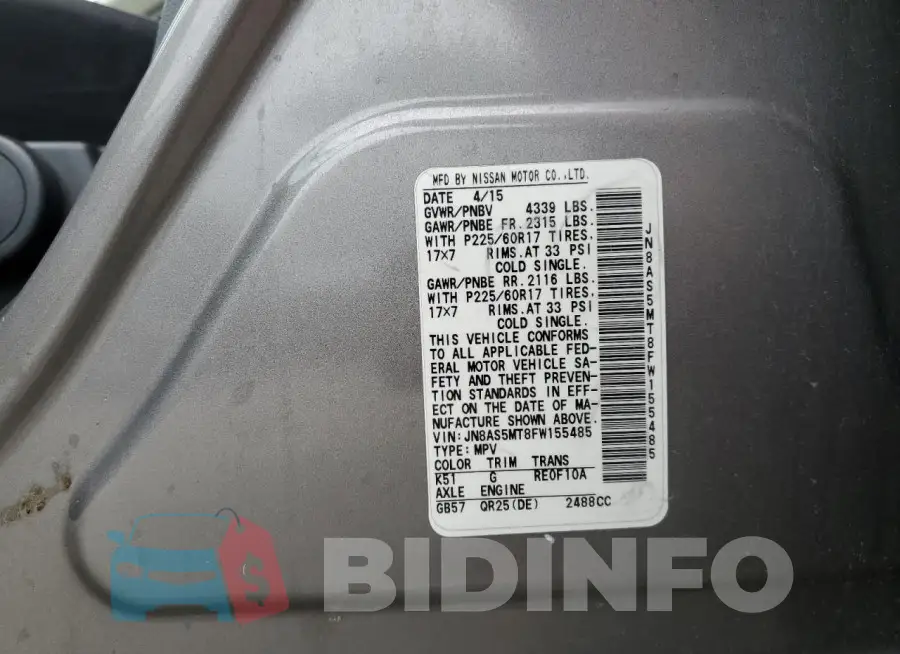 JN8AS5MT8FW155485 Photo# 13