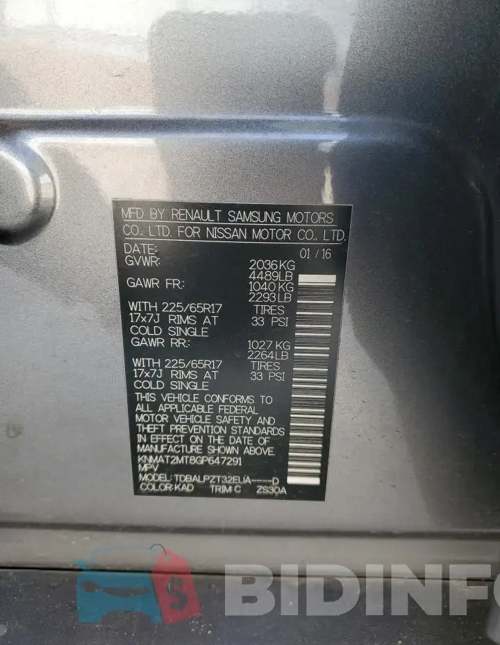 KNMAT2MT8GP647291 Photo# 12