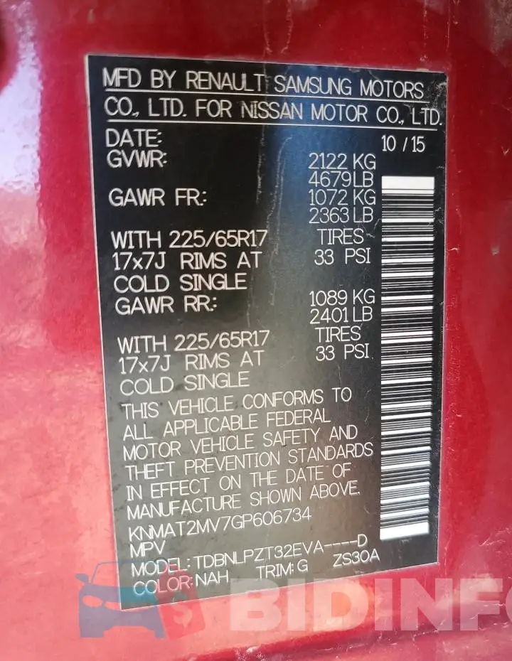 KNMAT2MV7GP606734 Photo# 12