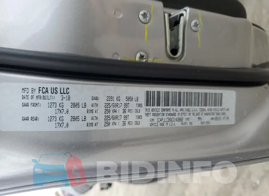 1C4PJLCB6KD143802 Photo# 14