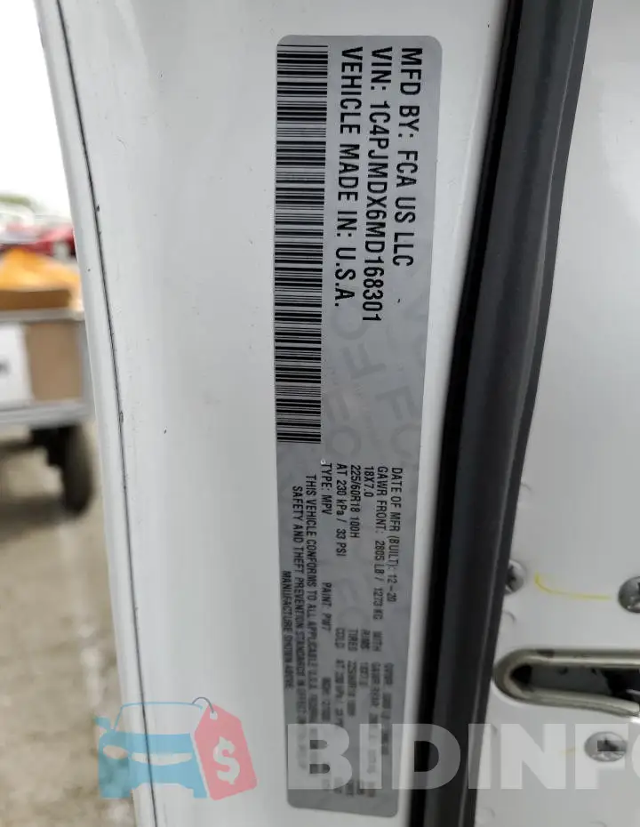 1C4PJMDX6MD168301 Photo# 12