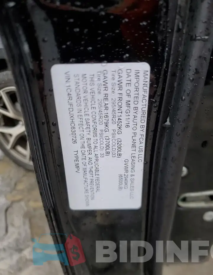 1C4RJFDJXHC630726 Photo# 12