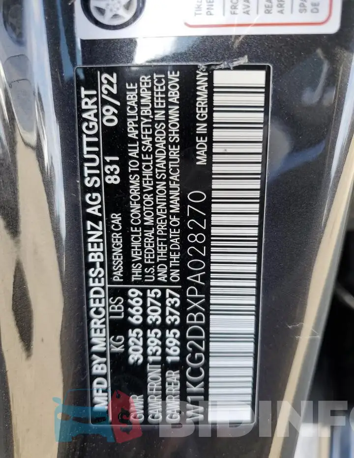 W1KCG2DBXPA028270 Photo# 12