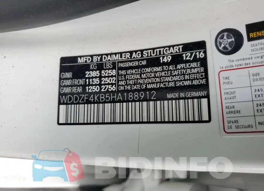 WDDZF4KB5HA188912 Photo# 10