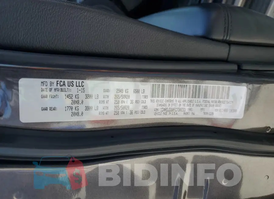 1C4RDJDG0FC730233 Photo# 13