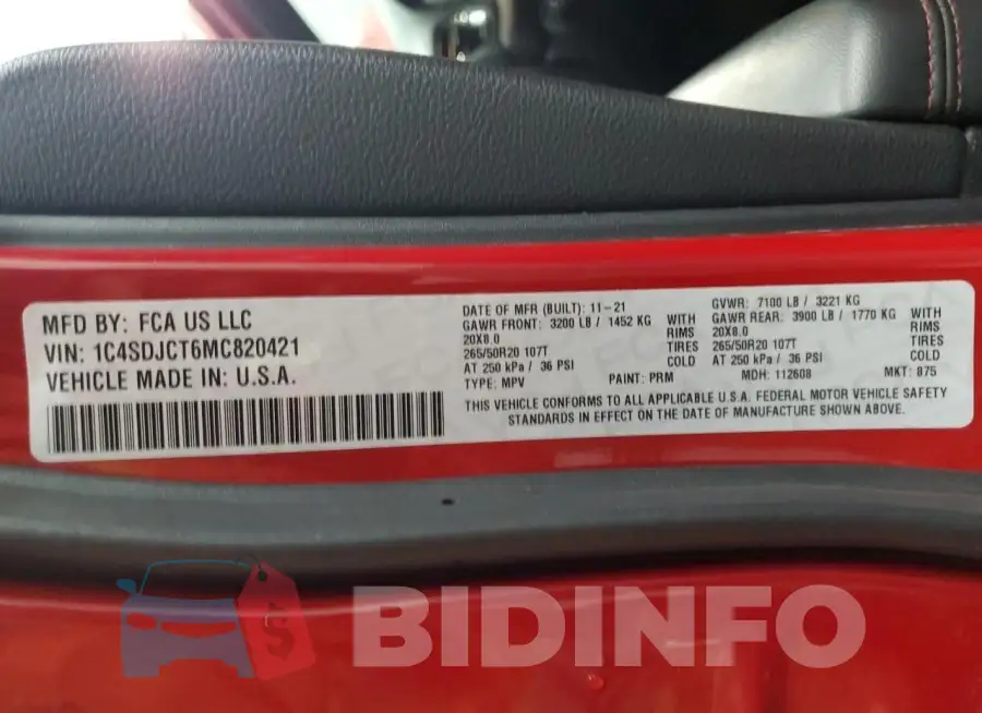 1C4SDJCT6MC820421 Photo# 14