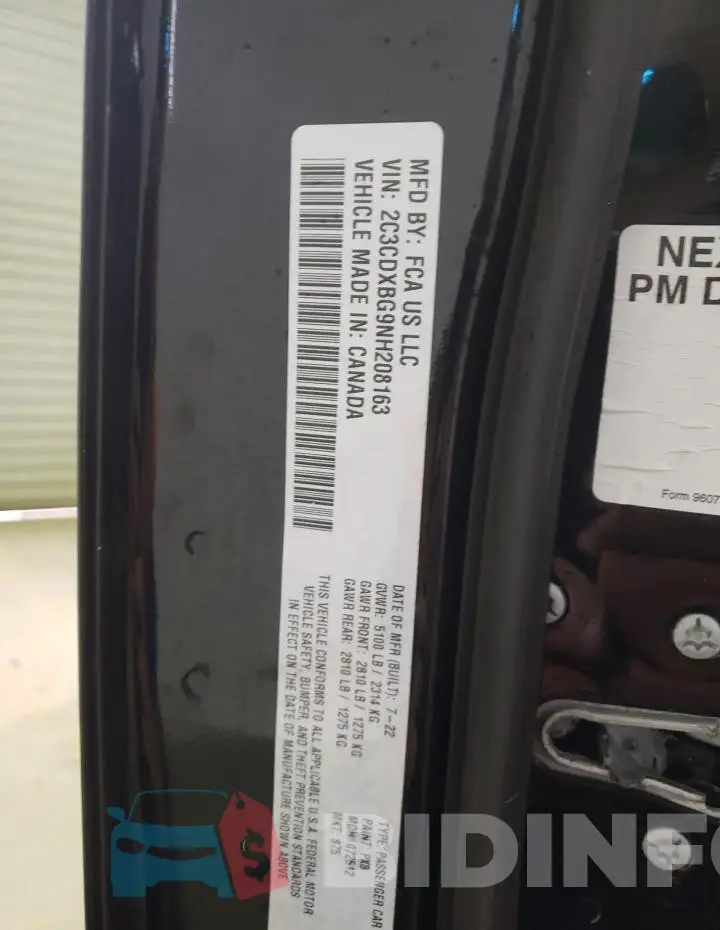2C3CDXBG9NH208163 Photo# 13