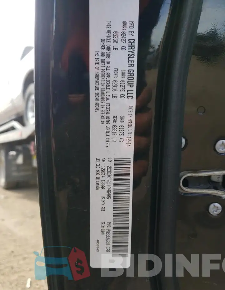 2C3CDXFG9FH746406 Photo# 12