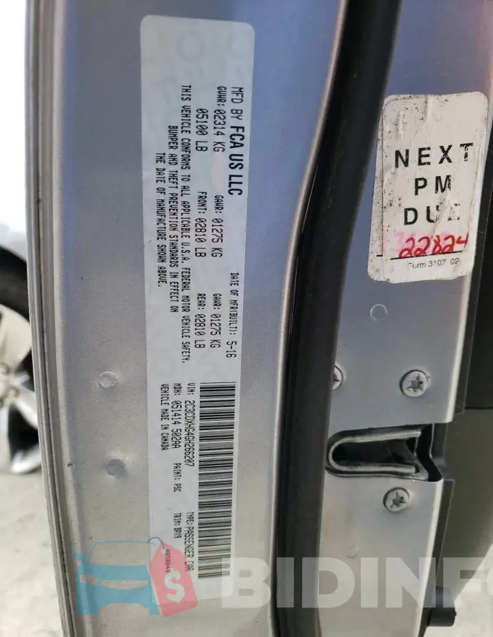 2C3CDXHG4GH266207 Photo# 12