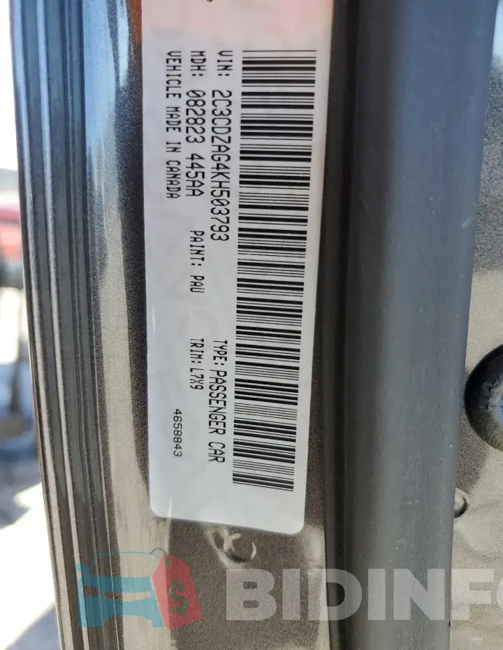 2C3CDZAG4KH503793 Photo# 13