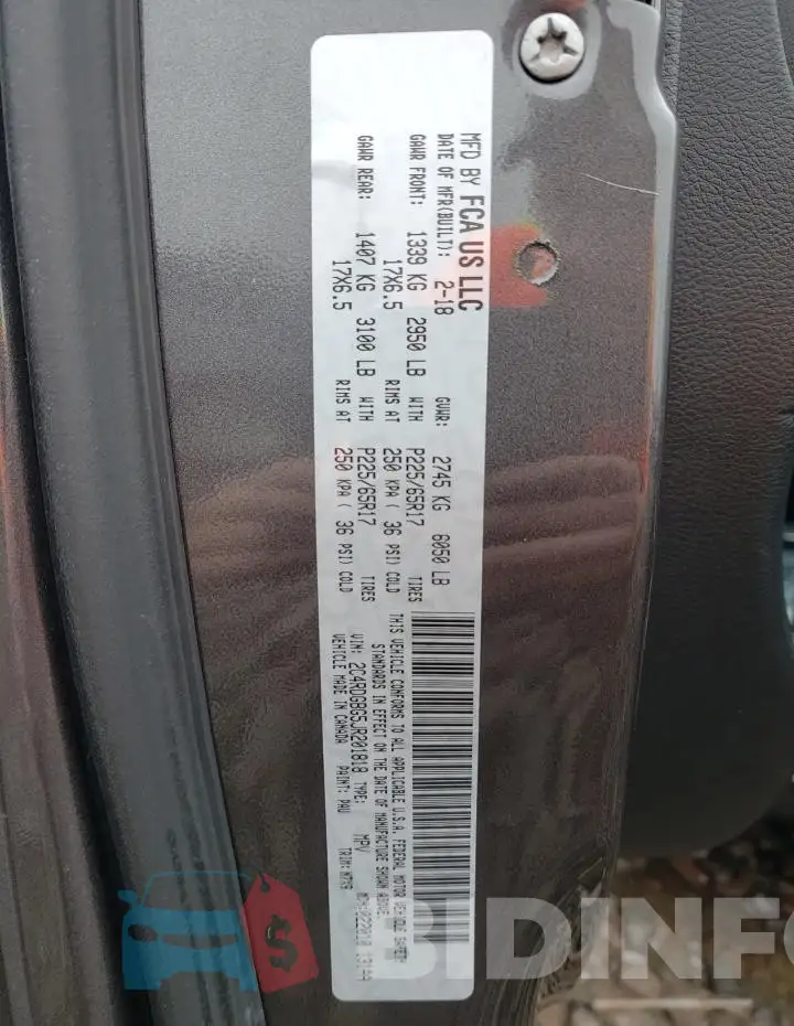 2C4RDGBG5JR201818 Photo# 14