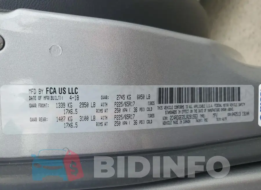 2C4RDGEG5JR281553 Photo# 14