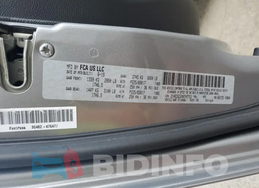 2C4RDGEG7KR747713 Photo# 13