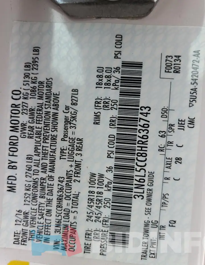 3LN6L5CC8HR636743 Photo# 12