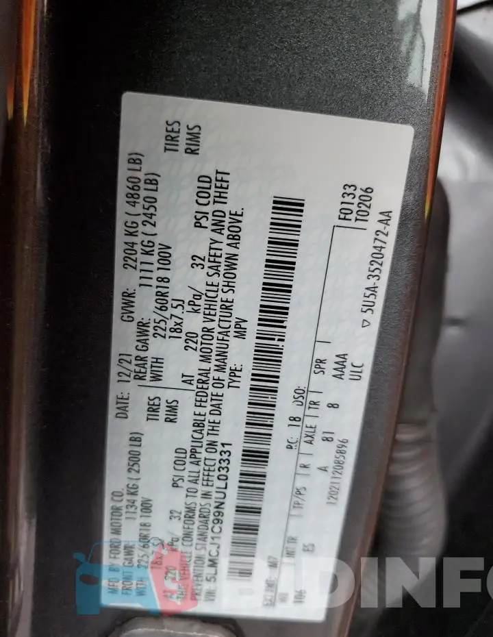5LMCJ1C99NUL03331 Photo# 13
