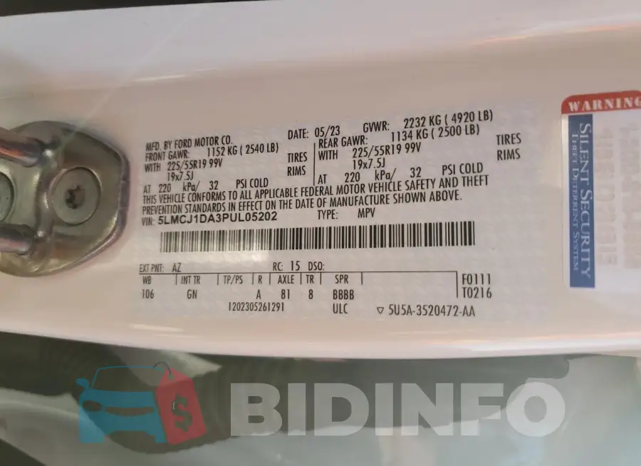5LMCJ1DA3PUL05202 Photo# 13