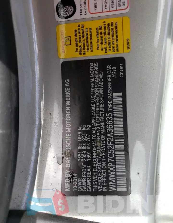 WMWXP7C52F2A36635 Photo# 12