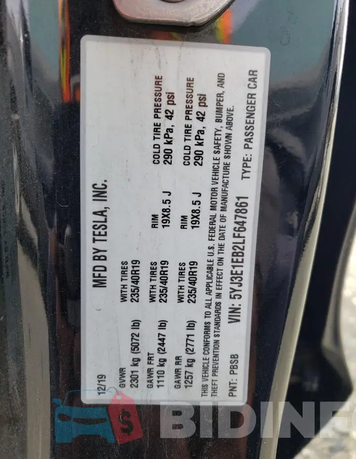 5YJ3E1EB2LF647861 Photo# 12