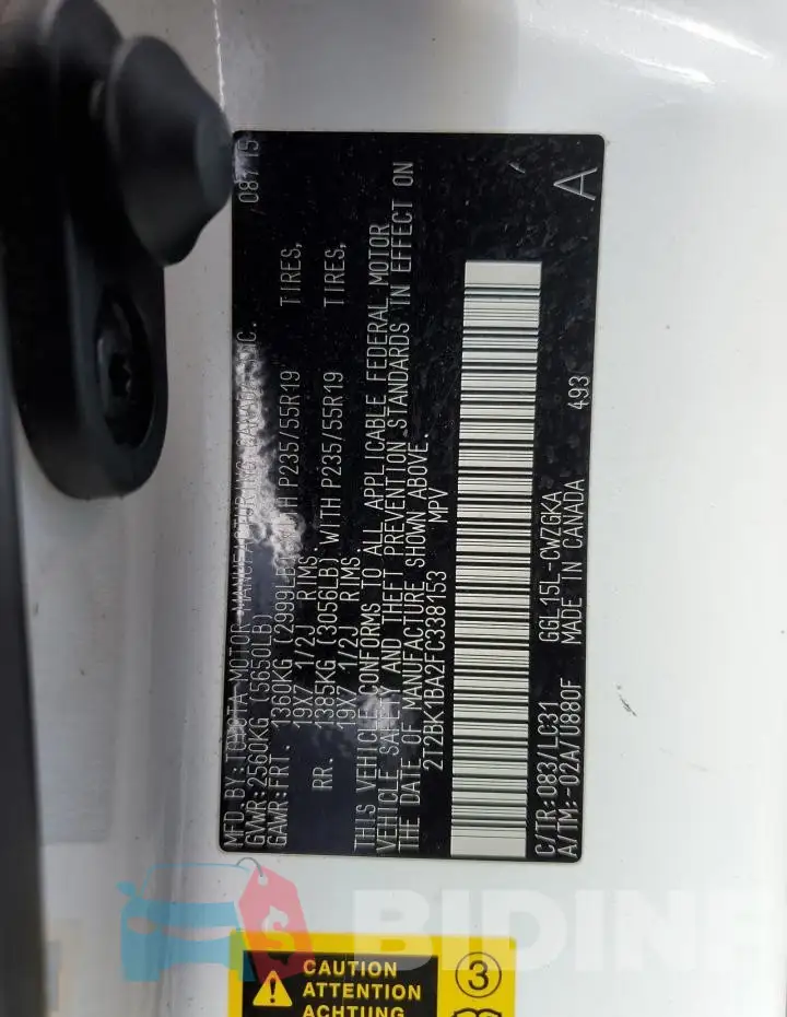 2T2BK1BA2FC338153 Photo# 13