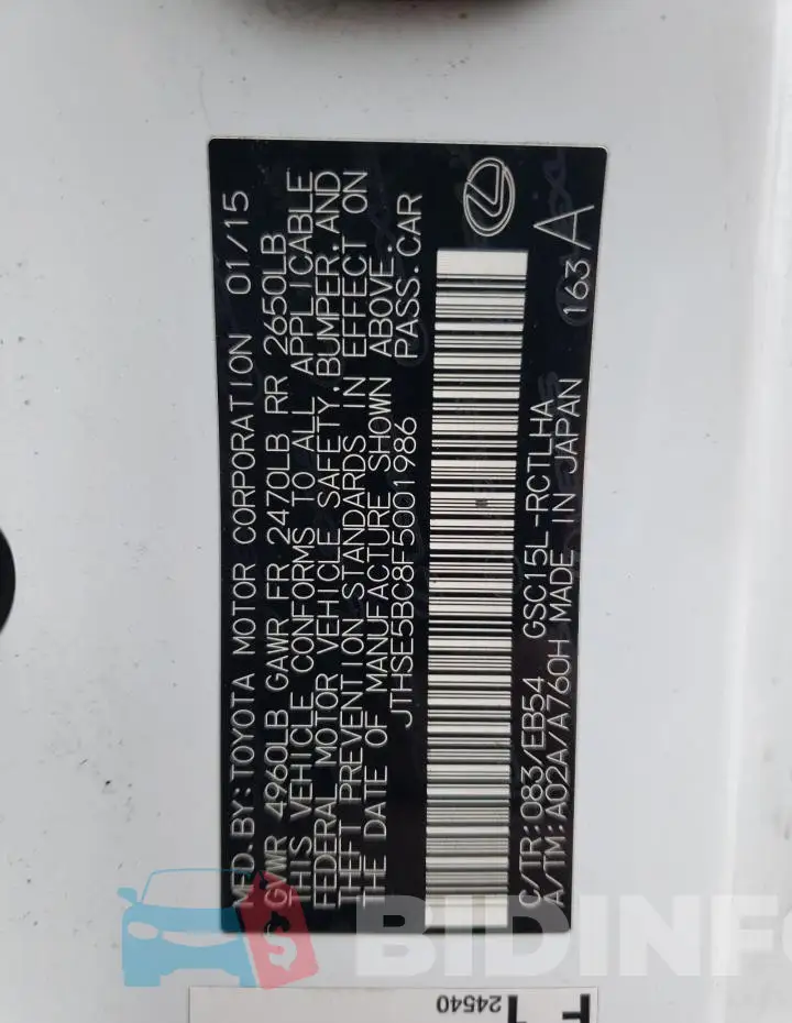 JTHSE5BC8F5001986 Photo# 12