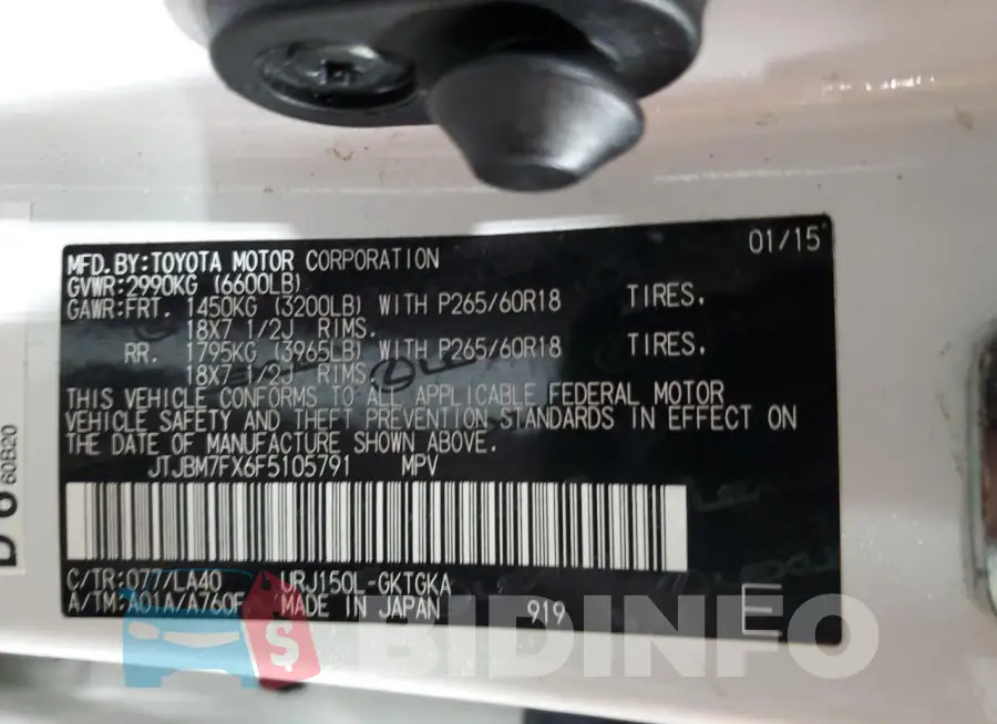 JTJBM7FX6F5105791 Photo# 12
