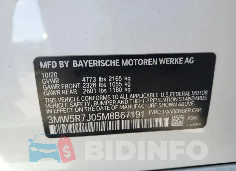 3MW5R7J05M8B67191 Photo# 12