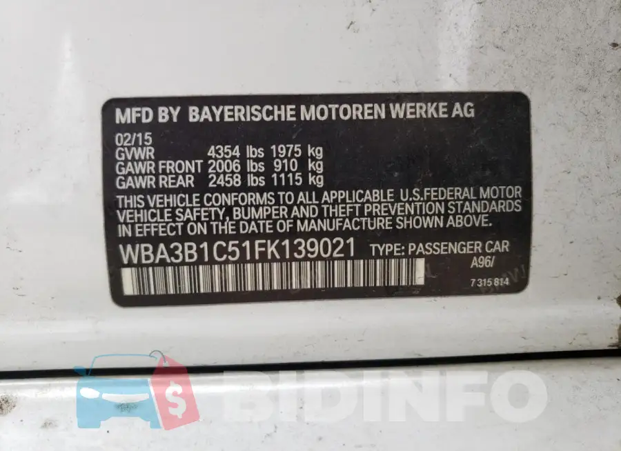 WBA3B1C51FK139021 Photo# 12