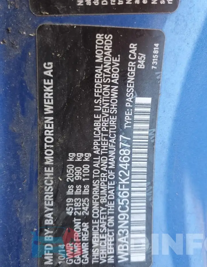WBA3N9C56FK246877 Photo# 13