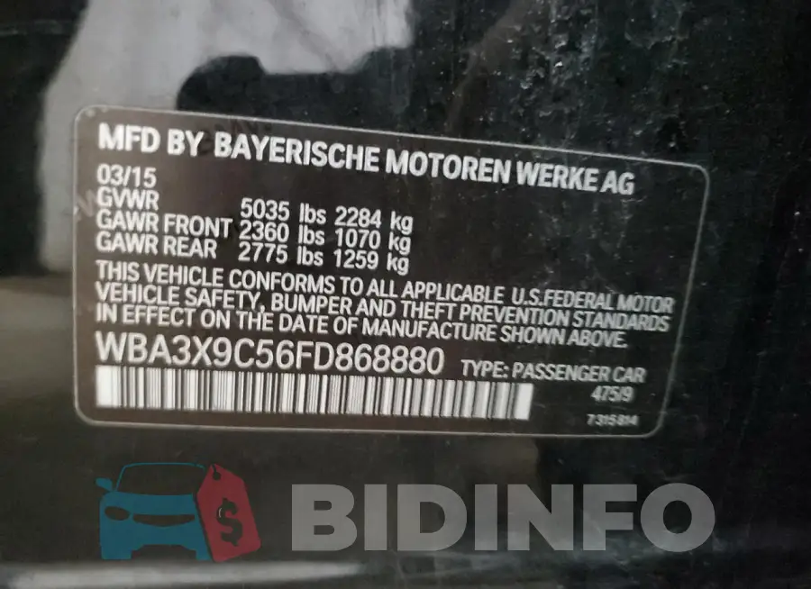 WBA3X9C56FD868880 Photo# 12